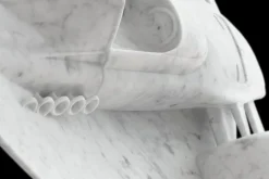 Pamono 312 B Sculptural Coffee Table in White Marble by Barberini & Gunnell><noscript><img width=