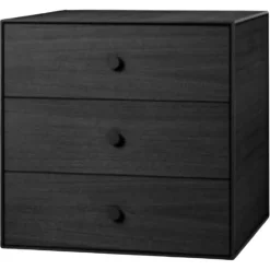 Pamono 49 Black Ash Frame Box with 3 Drawers by Lassen> Trunks, Crates & Baskets