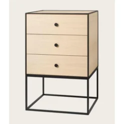 Pamono 49 Black Ash Frame Box with 3 Drawers by Lassen><noscript><img width=