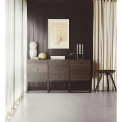 Pamono 49 Black Ash Frame Box with 3 Drawers by Lassen><noscript><img width=