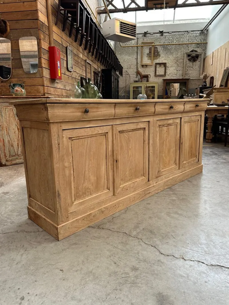 Pamono 4 Door Elm Sideboard, 19th Century> Sideboards & Buffets