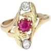 Pamono 18 Karat Art Nouveau Ruby Diamonds Yellow Gold Ring, 1890s> Rings