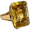 Pamono 18 Karat Cocktail Ring with Citrine, 1940s