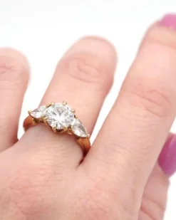 Pamono 18 Karat Gold and Diamond Engagement Ring><noscript><img width=