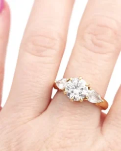Pamono 18 Karat Gold and Diamond Engagement Ring><noscript><img width=