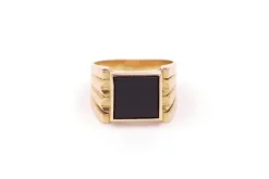 Best Pamono 18 Karat Gold and Onyx Signet Ring