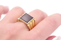 Best Pamono 18 Karat Gold and Onyx Signet Ring