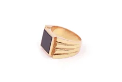 Best Pamono 18 Karat Gold and Onyx Signet Ring