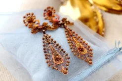 Clearance Pamono 18 Karat Gold Earrings in the Shape of an Olive Leaf, Set of 2