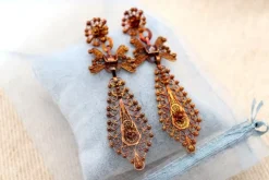 Clearance Pamono 18 Karat Gold Earrings in the Shape of an Olive Leaf, Set of 2