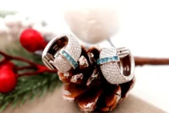 Pamono 18 Karat Gold Earrings with Diamonds and Brilliant-Cut Aquamarines, Set of 2> Earrings