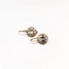 Pamono 18 Karat Gold Earrings with White Stones, Set of 2> Earrings