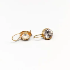 Pamono 18 Karat Gold Earrings with White Stones, Set of 2> Earrings