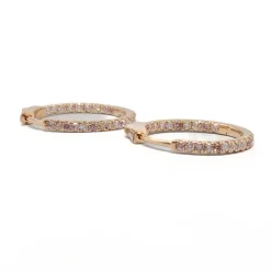 New Pamono 14 Karat Gold Earrings with Diamonds, Set of 2