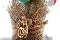 Sale Pamono 18 Karat Gold Earrings with Cutouts, Set of 2