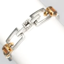 Pamono 14 Karat Gold Fantasy Link with Diamonds> Bracelets