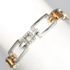 Pamono 14 Karat Gold Fantasy Link with Diamonds> Bracelets