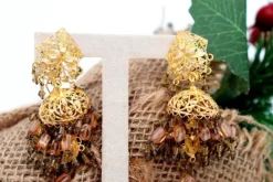 New Pamono 18 Karat Gold Filigree Earrings, Set of 2