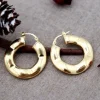 Outlet Pamono 18 Karat Gold Hoop Earrings with Wavy Reliefs, Set of 2
