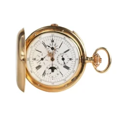 Pamono 14 Karat Gold Pocket Watch with Repeater from Reyem Frères Locle, Switzerland, 1900s><noscript><img width=