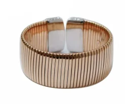 Online Pamono 18 Karat Rose Gold and White Gold Tubogas Bracelet with Diamonds