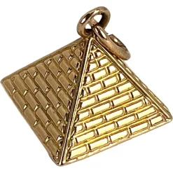New Pamono 18 Karat Rose Gold Egyptian Pyramid Charm Pendant, 1950s