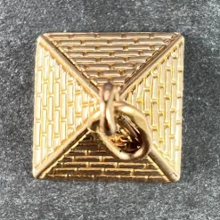 New Pamono 18 Karat Rose Gold Egyptian Pyramid Charm Pendant, 1950s