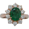 Pamono 18 Karat Rose Gold Ring with Emerald and Diamonds> Rings