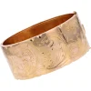 Clearance Pamono 18 Karat Rose Gold Wide Bangle Bracelet with Leaves Pattern, 1960s