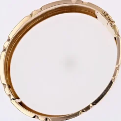 Clearance Pamono 18 Karat Rose Gold Wide Bangle Bracelet with Leaves Pattern, 1960s