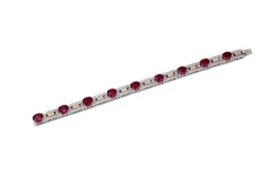 Hot Pamono 18 Karat White and Yellow Gold Bracelet with Rubies and Diamonds