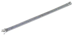 Pamono 18 Karat White Gold Bracelet with Sapphires and Diamonds><noscript><img width=