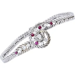 Pamono 18 Karat White Gold Bracelet with Ruby and Diamonds, 1950s> Bracelets
