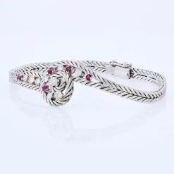 Pamono 18 Karat White Gold Bracelet with Ruby and Diamonds, 1950s><noscript><img width=