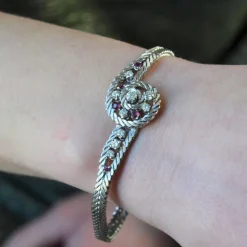 Pamono 18 Karat White Gold Bracelet with Ruby and Diamonds, 1950s><noscript><img width=