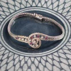 Pamono 18 Karat White Gold Bracelet with Ruby and Diamonds, 1950s><noscript><img width=