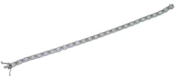 Outlet Pamono 18 Karat White Gold Bracelet with Aquamarine Colour Topazes and Diamonds