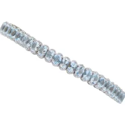 Hot Pamono 18 Karat White Gold Bracelet with Aquamarine and Diamonds