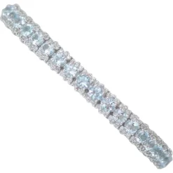 Pamono 18 Karat White Gold Bracelet with Aquamarine and Diamonds> Bracelets