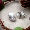 Pamono 18 Karat White Gold Earrings with Reliefs and Diamonds, Set of 2> Earrings