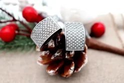Pamono 18 Karat White Gold Earrings with Diamonds and Omega Clasps, Set of 2><noscript><img width=