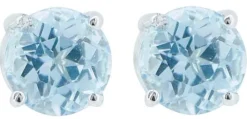 Hot Pamono 18 Karat White Gold Earrings with Aquamarine Topazs, Set of 2