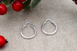 Pamono 18 Karat White Gold Earrings with Brilliant-Cut Zirconias, Set of 2><noscript><img width=