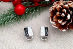 Pamono 18 Karat White Gold Earrings with Diamonds, Set of 2> Earrings