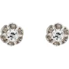 Pamono 18 Karat White Gold Earrings, 1920s, Set of 2> Earrings