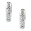 Pamono 18 Karat White Gold Hoop Earrings with Diamonds, Set of 2> Earrings