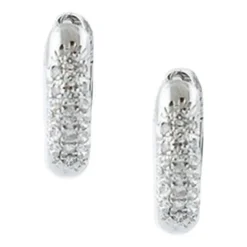 Pamono 18 Karat White Gold Hoop Earrings with Diamonds, Set of 2> Earrings