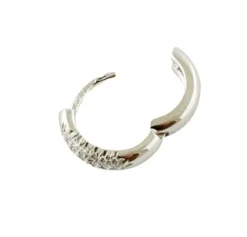 Pamono 18 Karat White Gold Hoop Earrings with Diamonds, Set of 2><noscript><img width=