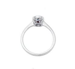 Discount Pamono 18 Karat White Gold Modern Ring with Oval Aquamarine and White Diamonds