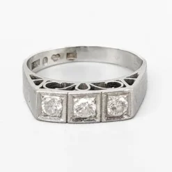 Pamono 14 Karat White Gold Ring with Diamonds> Rings